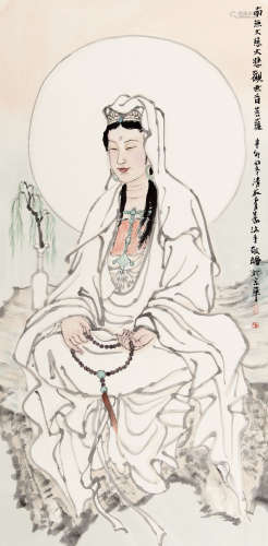 刘泉义（b.1964） 观世音菩萨 纸本 镜芯