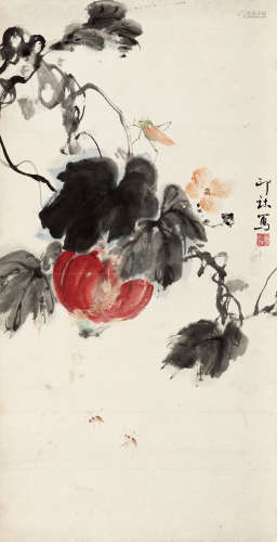 萧朗（1917-2010） 秋园 纸本 立轴