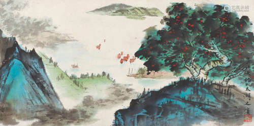 宋文治（1919～2000） 太湖胜景 镜心 设色纸本