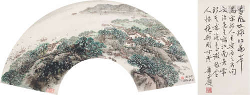 宋文治（1919～2000） 江南三月 扇面 设色纸本
