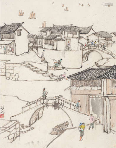 亚明（1924～2002） 江南 镜心 设色纸本