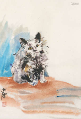 汪亚尘（1894～1983） 猫 镜心 设色纸本