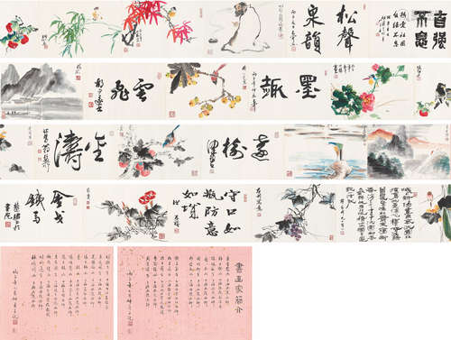 谢稚柳 吴青霞 陈佩秋（1910～1997）等 书画集锦 册页 设色纸本