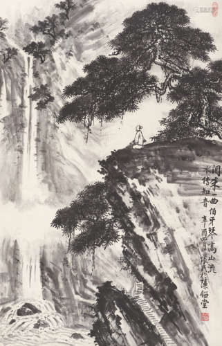 周怀民（1906～1996） 高山流水 立轴 水墨纸本