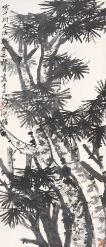 朱屺瞻（1892～1996） 松 镜心 水墨纸本