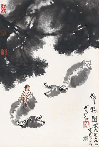 李可染（1907～1989） 归牧图 立轴 设色纸本