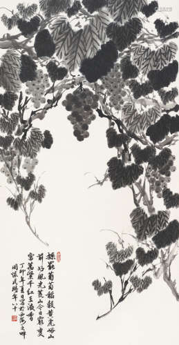 周怀民（1906～1996） 葡萄 立轴 水墨纸本