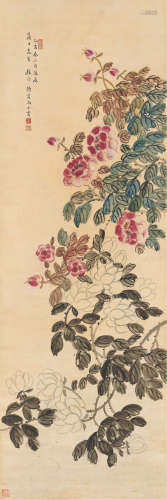 尚小云（1900～1976） 牡丹花开 立轴 设色纸本