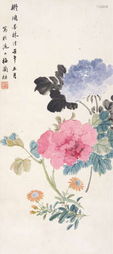 梅兰芳（1894～1961） 牡丹 立轴 设色纸本