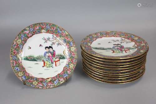 set of 12 Chinese plates, cultural revolution period