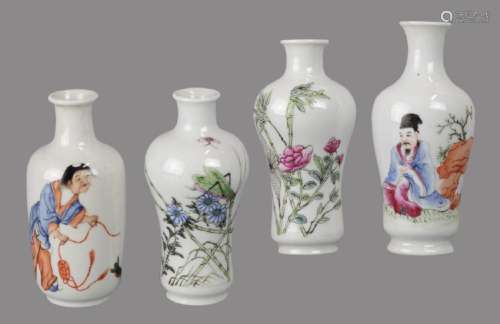 4 Chinese porcelain vases, 19th/20th c.