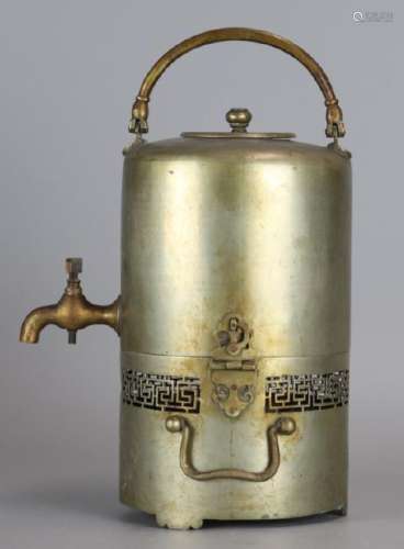 Chinese white bronze tea kettle, Republican period