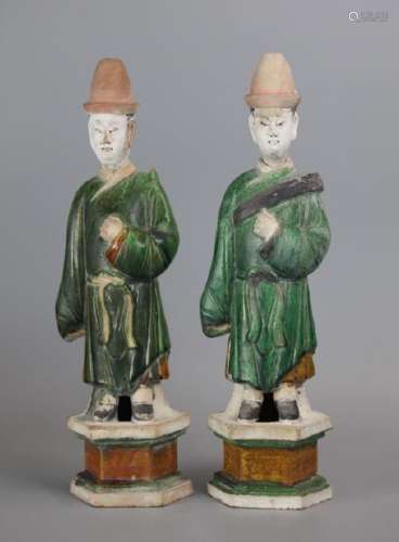 pair of Chinese ceramic figures, Ming dynasty