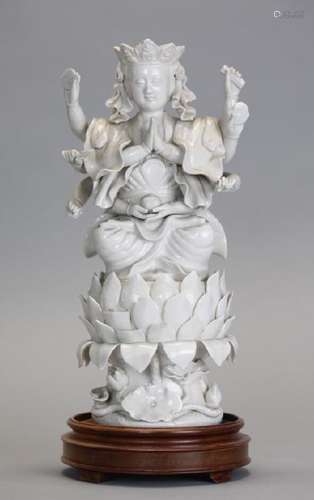 Chinese blanc de chine porcelain Guanyin, 19th c.