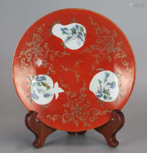 Chinese porcelain charger, Qing dynasty
