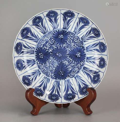 Chinese blue & white porcelain plate, 18th c.