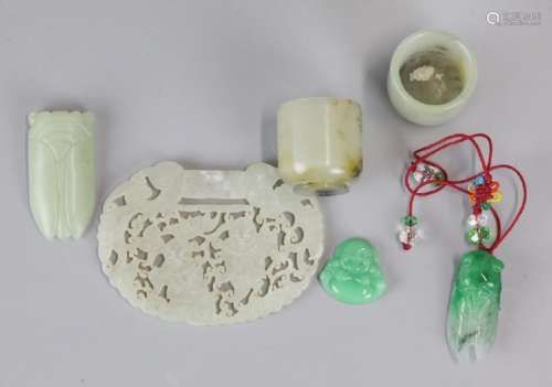 group of 6 Chinese jade/stone carvings