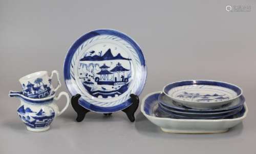 group of 8 Chinese export porcelain wares, 19th c.