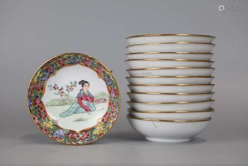 set of 12 Chinese dishes, cultural revolution period