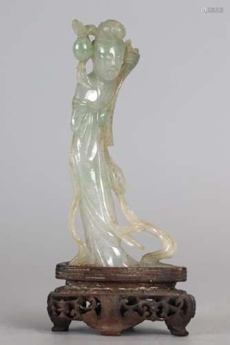 Chinese jadeite female immortal, 19th/20th c.