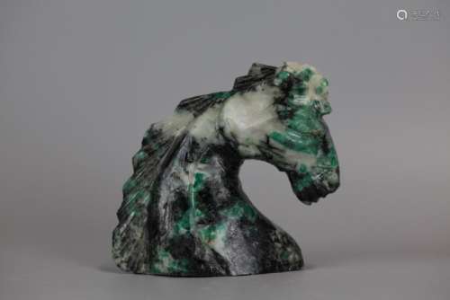 Chinese jade/stone carving of a horse head