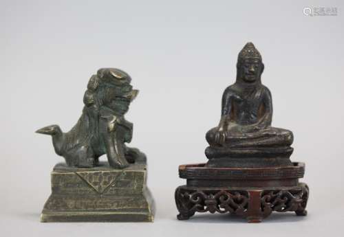 2 Chinese bronze objects, 19th c.