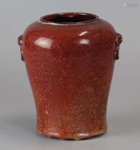 Chinese oxblood glazed yixing jar, 19th c.