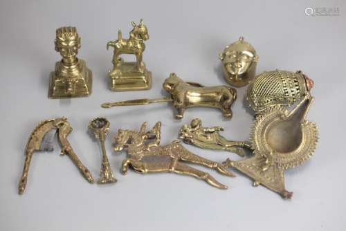 group of 10 bronze ornaments, India