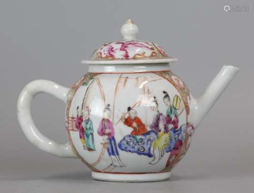 Chinese export multicolor porcelain teapot, 18th c.