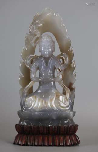 Chinese agate carving of Buddha