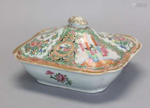 Chinese rose medallion porcelain soup tureen, 19th c.