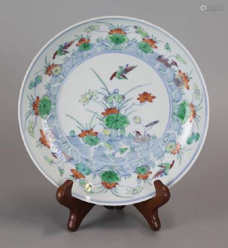 Chinese doucai porcelain plate