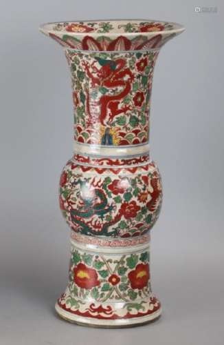 Chinese multicolor porcelain vase, 19th/20th c.