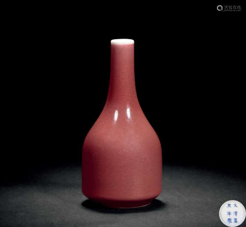 清康熙 豇豆红纸槌瓶