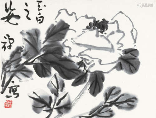 李苦禅（1899～1983） 玉白之姿 镜心 水墨纸本