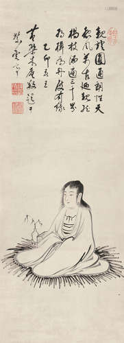 木庵性瑫（1611～1684） 观音大士 立轴 设色纸本