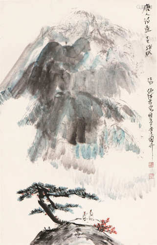 何海霞(1908-1998) 唐人诗意 设色 纸本立轴