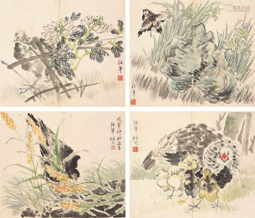 任伯年(1840-1896) 花鸟册页 设色 纸本册页