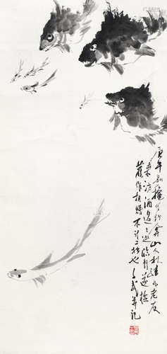 王子武（b.1936） 鳜鱼 立轴 水墨纸本