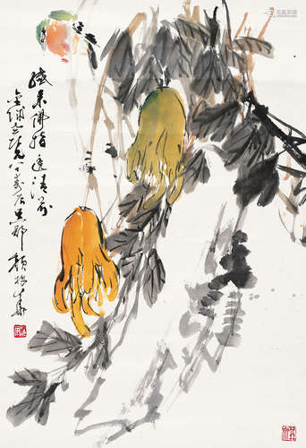 颜梅华（b.1927） 佛寿 镜心 设色纸本