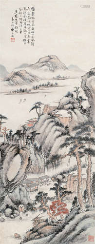 申石伽（1906～2001） 山水 立轴 设色纸本