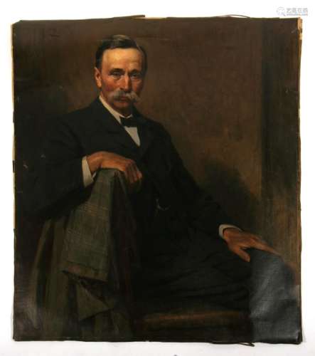 Early 20th century School - Portrait of Robert Campbell - initialled upper left, oil on canvas, re-