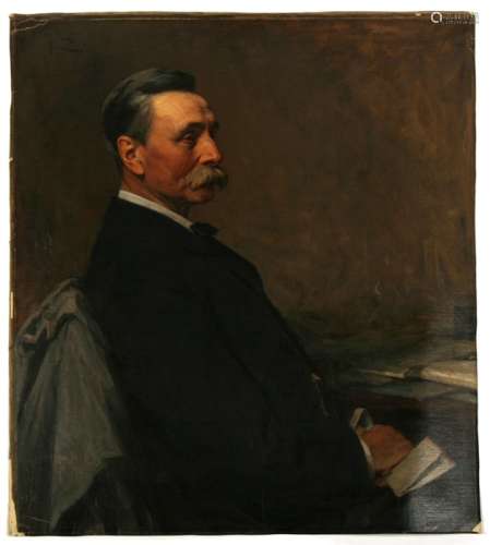 Early 20th century School - Portrait of Robert Campbell - a company director, initialled 'R' upper