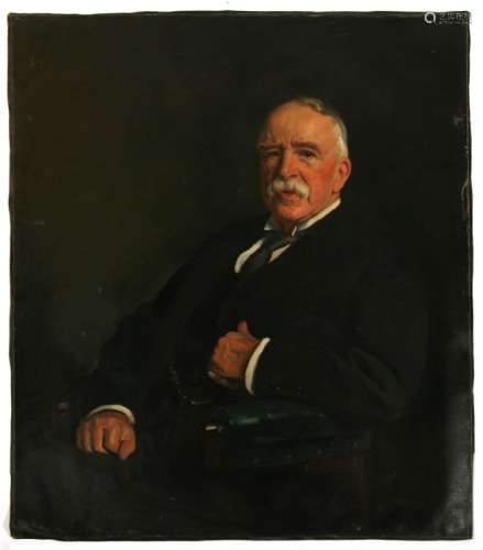 Early 20th century School - Portrait of Sir Alfred Lewis Jones - oil on canvas, unframed &