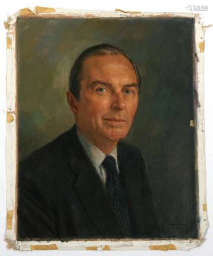 Michael Noakes (b1933) - Portrait of Nigel Robson - signed & dated 1985 lower right, oil on
