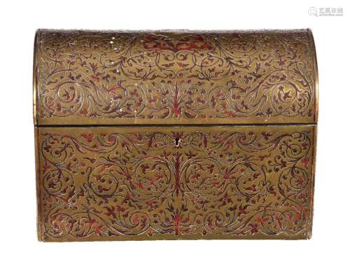 ϒ A Boulle worked casket by Asprey & co of London, late 19th century