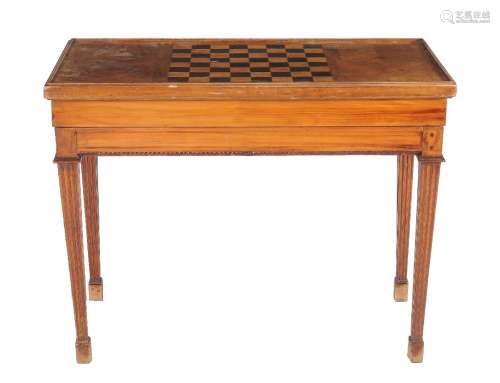 A Continental mahogany and inlaid tric-track table, early 20th century