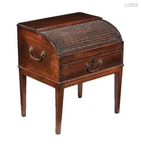 A miniature George III mahogany table top escritoire, early 19th century