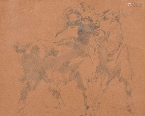 Continental School (20th century)Study of two goats