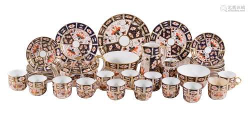 A Royal crown Derby Imari part tea and coffee service, assorted date codes